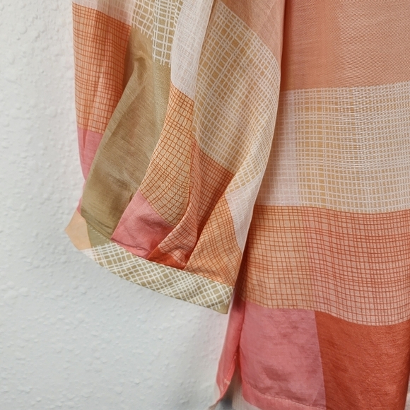 Maeve Anthropologie Boho Plaid Button-Down Blouse Top with Tie Front Neck Size 2 - Picture 6 of 10